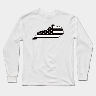 Black and White Flag Kentucky Long Sleeve T-Shirt